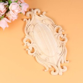 LIOOBO Wood Trim Moulding Wood Mouldings Decorative Trim Interior Mouldings Decorative Door Frame Accent Wood Carved Corner Onlay Applique Wood Carved Applique Unpainted Furniture European Style 20cm