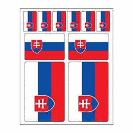Set of 10 Flag Stickers Slovakia Car Sticker