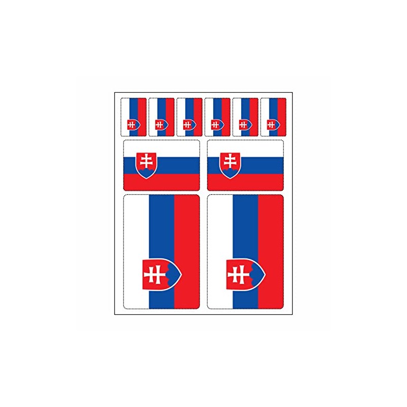 Set of 10 Flag Stickers Slovakia Car Sticker