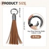 uxcell 4Pcs Leather Keychain Tassels, Women Tassel Bag Charm for