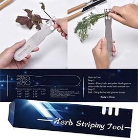 Stainless Steel Herb Stripper -Kale & Herb Stripper, for Leafy Greens and Woody Herbs, Kale Kitchen Gadgets Leaf Stripping Tool Separator