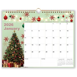 Calendar 2026, Wall Calendar from January 2026 - December 2026, 12 Months Calendar with 140Gsm Premium Paper, Twin-Wire Binding & Hanging Hook, 11.5" x 14.5", Colorful