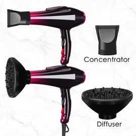 Professional Hair Dryer 3500 Watt Powerful Blow Dryer Negative Ionic Salon Hair Dryer Ceramic Blow Dryer,Quick Dry Hair Dryers with AC Motor Concentrator Diffuser Attachments