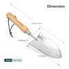 Berry&Bird Garden Serrated Planting Trowel, Multifunctional Shovel with ash Wood