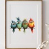 Cartoon Bird Pattern Window Sticker, 4 Counts/set Cute Bird Pattern