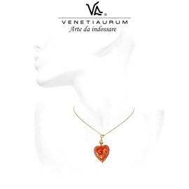 Venetiaurum - Halskette für Frau mit Herzanhänger aus Original Muranoglas und Silber 925 - Schmuck “Made in Italy” zertifiziert