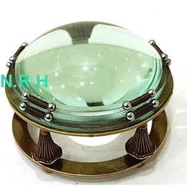 Style Desk Top Nautical Brass Magnifying Glass Freehand with High Magnification for Close Work & Reading Small Prints Books Newspapers Crossword Puzzle for Men Women Seniors