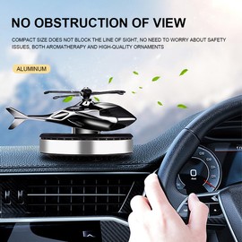 Car Air Freshener Diffuser, KaiDengZhe 1PCS Helicopter Solar Energy Rotating Aromatherapy Aviation Al Alloy Diffuser Car Diffusers for Essential Oils Relieve Stress and Purifie Odor for Auto and Home