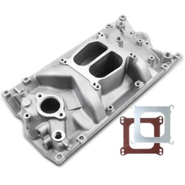 A-Premium Aluminum Engine Dual Plane Intake Manifold Compatible with Chevy Small Block SBC Vortec - 1996-2002 - 8Cyl 5.0L 305 & 5.7L 350, 5500 RPM, 4.25in Height, W/Gasket