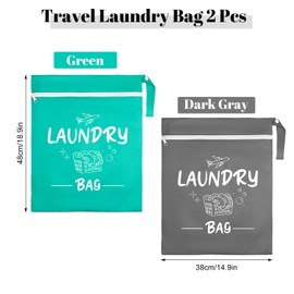 Large Laundry Bags,19"x15" Portable Travel Laundry Bags with Zipper,Dirty Clothes Bags Perfect for Home,Travel,Holiday,Camping,Caravan,Dormitory