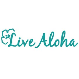 Live Aloha Flower Hawaiian Sticker Decal Aqua