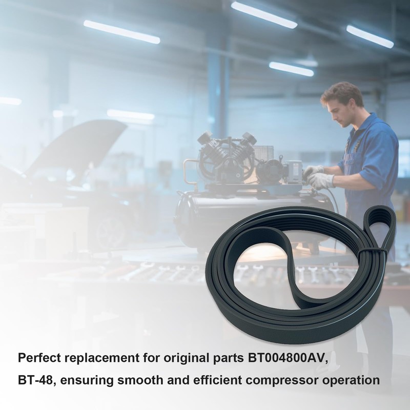 BT-48 Air Compressor Belt Poly-V Belt Compatible With Campbell Hausfeld