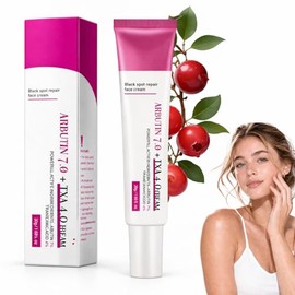 Crema Facial Aclaradora con Arbutina 7% y Ácido Tranexámico 4%, Corrector de Manchas Oscuras y Tono Desigual, Hidratante Iluminadora para Rostro y Cue