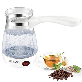 500ml Electric Teapot, Removable Handle Glass Electric Coffee Maker, Electric Water Kettle, Glass Electric Jug, 600W