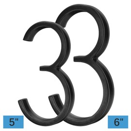 6" Stainless Steel Floating House Number 3, Metal Modern House Numbers, Mailbox Decor Number with Nail Kit, Coated Black, 911 Visibility Signage (Large 3)