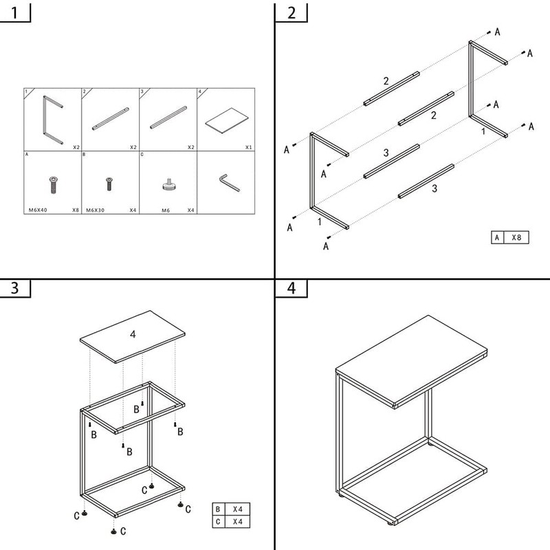 AZL1 Life Concept C Side Table Sofa End Tables for