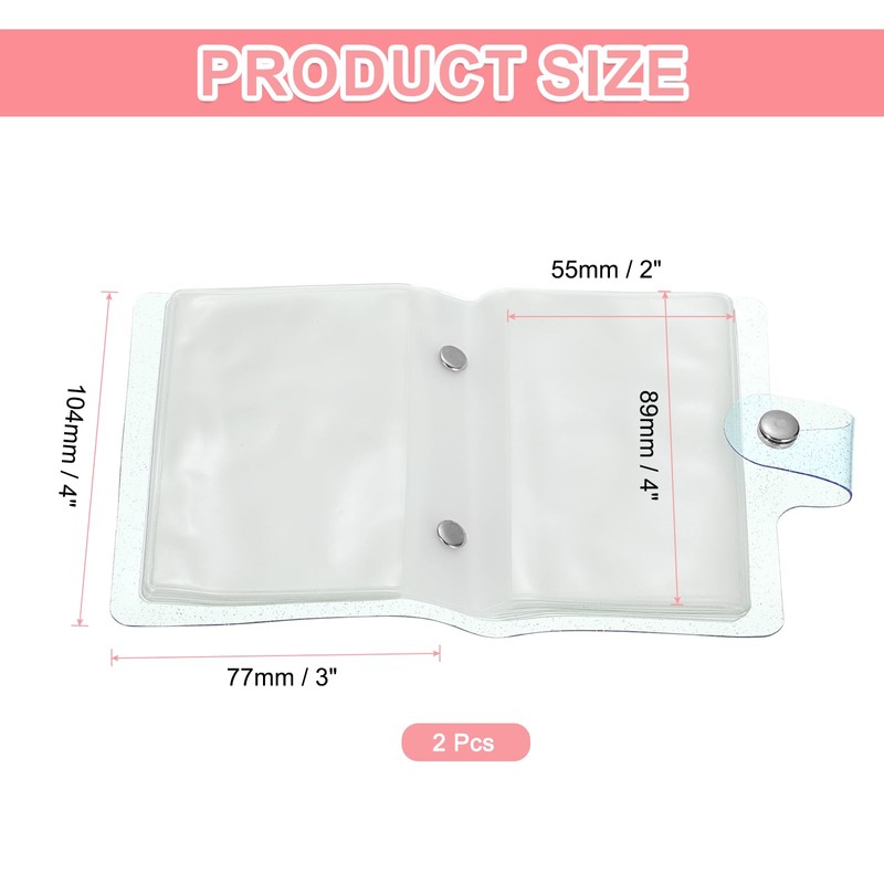 sourcing map 2 Pcs Mini Photo Album, 36 Pockets 3x4