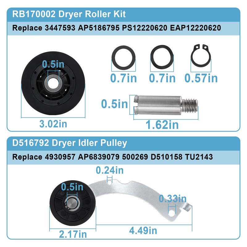 Upgraded Dryer Rebuild Kit Compatible with Speed Queen 1992 &