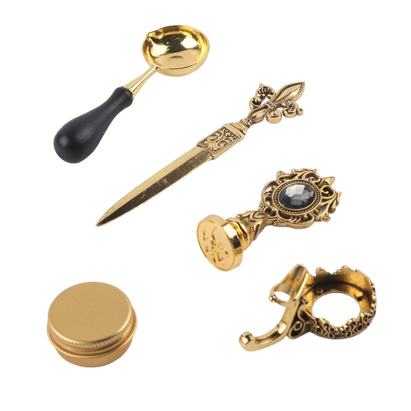 Feather Pen Set European Style British Retro Lacquer Stamp Dipped