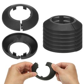 PATIKIL 41.5mm Plumbing Cover Plates, 9 PCS Wall Split Flange Pipe Cover Decoration Escutcheon Plate Collar Flange Water Pipe Cover Decoration PP Plastic for Wall Pipe Tube Hole, Black