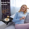 SINWANT Couch Armrest Table, Large Bamboo Couch Arm Table 360°