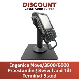 DCCStands Ingenico Move/3500/5000 7" Freestanding Swivel and Tilt Terminal Stand with Square Plate, Black