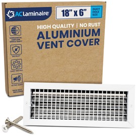 18" x 6" Duct Hole Aluminum Single Deflection Adjustable Air Supply Register, Decorative HVAC Vent Cover, Ceiling & Wall AC Deflector, Heating & Cooling Supply with Multi-Shutter Damper – ACLAMINAIRE