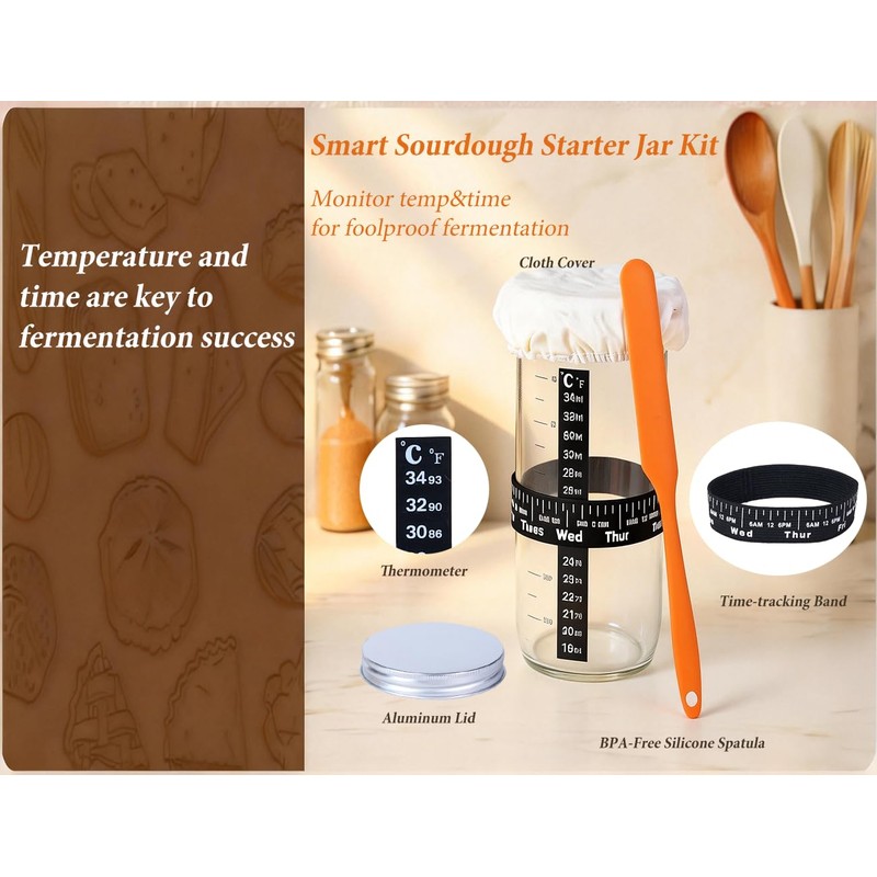 Sourdough Starter Kit Baking Supplies - Complete Sourdough Tools Including