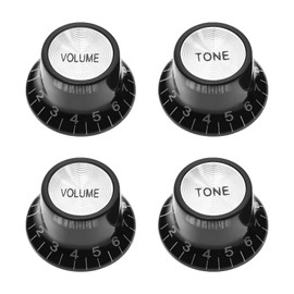 ECSiNG 4PCS Volume Tone Control Knobs Compatible with Fender Compatible with Bourns Compatible with Les Paul Electric Guitar Knobs 2 Volume & 2 Tone Knobs Black