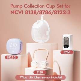 NCVI Wearable Breast Pump Cup Accessories Suitable for 8138/8787/8786/8122-3, Hands Free Breast Pump Cups, 21/24/28mm Flanges, 1 Pack