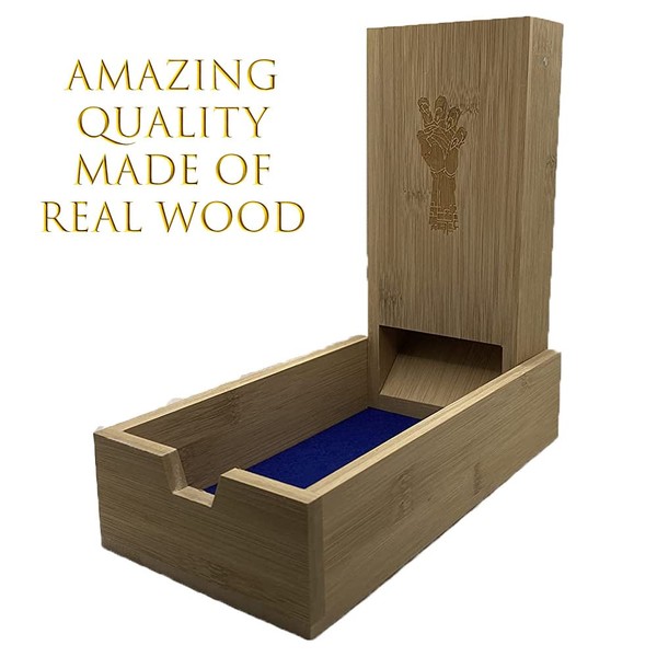 Grinning Gargoyle Bamboo Dice Tray and Tower - Portable Wooden