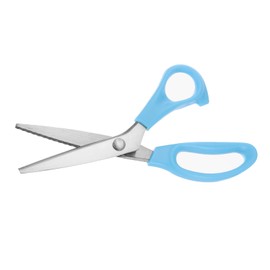 uxcell Sewing Scissors Serrated Tailor Scissors Stainless Steel Delicate Sewing Shears for Fabric Cutting Embroidery Sewing Handcraft Craft Art Work DIY Tool Blue