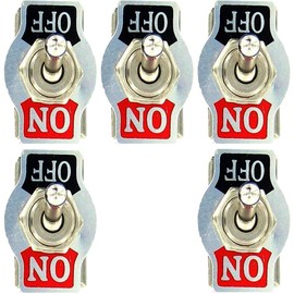 etopars ™ 5 x Heavy Duty 20 A 125 V 15 A 250 V SPST 2 Terminal Pin ON/OFF Rocker Interruptor Flick impermeable metal