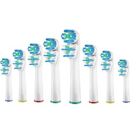 DeBizz Dual-Clean Replacement Brush Heads Compatible with Oral-B Vitality Series, Fits for Pro 1000, Smart 1500, Genius X, Double Clean Toothbrush Heads Provide Twice Clean - 12 Pcs