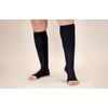Lymphedivas Onyx Medical Graduated Compression Sock Pair 20-30mmHg (Short Open-Toe