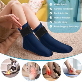 Ice Wrap for Foot | Reusable Cooling Sock Gel Ice Pack Ankle | Foot Ice Sleeve, Soft Foot Socks Protector, Ice Pack for Travel Daily Life Backpacking