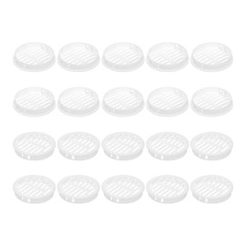 sourcing map 24Pcs 60mm/2.36" Circular Soffit Air Vents, Plastic Soffit Vent Cover, Round Mesh Hole Louver for Bathroom Kitchen Cabinet Wardrobe, White