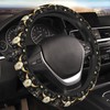 Bull Skull Steering Wheel Cover with 2 Car Coasters Non