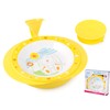 lulabi Bunny Melamine Dinner Plate Warm with Non-Slip Base, Yellow