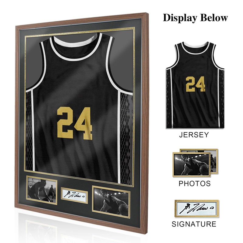 ASmileIndeep Jersey Frame Display Case, Large Shadow Box with 98%