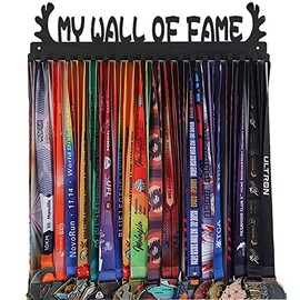 Goutoports Medal Holder Display Hanger Rack Frame for Sport Race Runner- My Wall of Fame - Sturdy Black Steel Metal Over 60 Medals Easy to Install