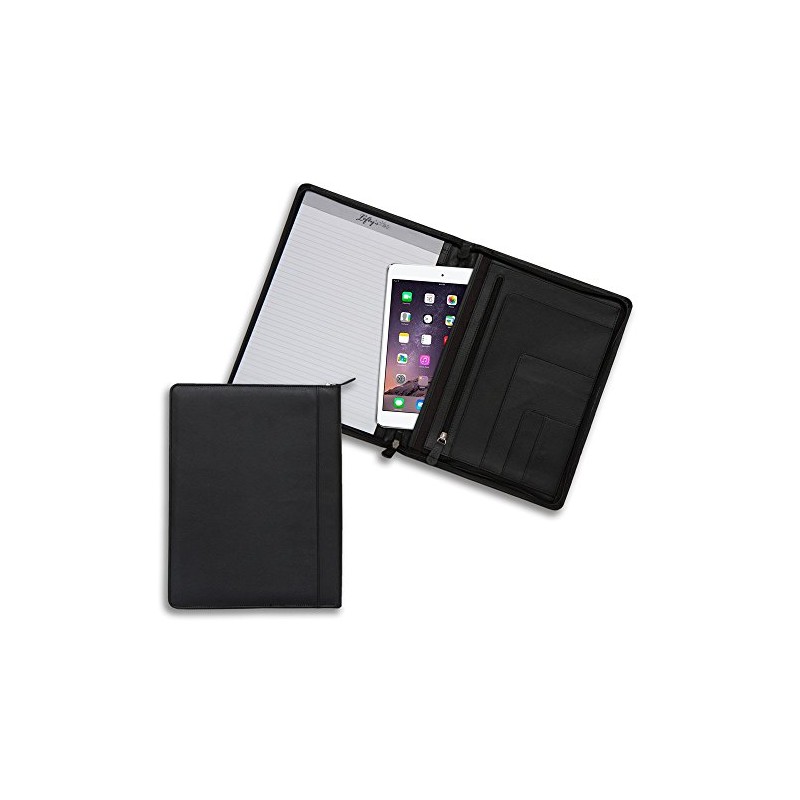 Lefty's Zippered Left-Handed Black Eco-Leather Padfolio