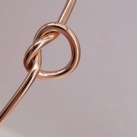 14K Gold Plated Forever Love Knot Infinity Bangle Bracelets for Women, Adjustable Gold Bangle Bracelet for Women, Knot Bracelet Love Bracelet Women's Bridesmaid Twisted Open Bracelet (Rose Gold)