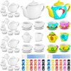 PullCrease 90 Pcs Spring Paint Your Own Tea Set Craft