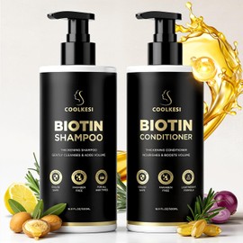 Tripeptide-Infused Biotin Hair Growth Shampoo and Conditioner Set, Onion Anti-Loss Volumizing Moisturizing Treatment for Soft Shine Hair, Dandruff Routine Shampoo for Men and Women, 2x16.9oz