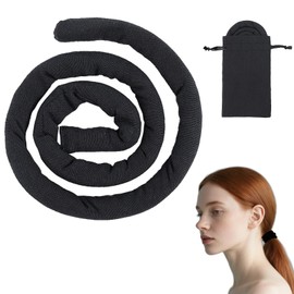 1PCS Spiral Lock Hair Tie Dreadlock Accessory Bendable Hair Ties for Women and Men Ponytail Holders for Long Braids Thick Curly Hair Hair Holder Black