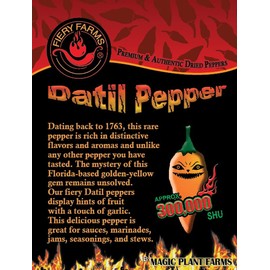 Orange Datil Pepper Dried Pods by Magic Plant, 2 Oz – 200K–400K SHU | Rare Sweet Heat with Tangy Fruity Flavor | Pure non GMO Whole Chilies for Creative Cooking