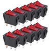 10pcs Red Light Illuminated Snap-in Boat Rocker Switch Toggle Power3
