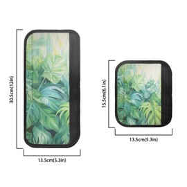 Maiyoinou Refrigerator Door Handle Covers Set of 8, Antiskid Protector for Fridge Oven Dishwasher Keep Your Kitchen Appliance Clean from Liquid Smudges Food Stains, Green Monstera Leaf