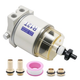 Ollanoos Filtro carburante, barca 30 GPH 10 micron R12T barca Marine Rotation filtro carburante separatore acqua, adatto per motoscafo petroliera e navi navali